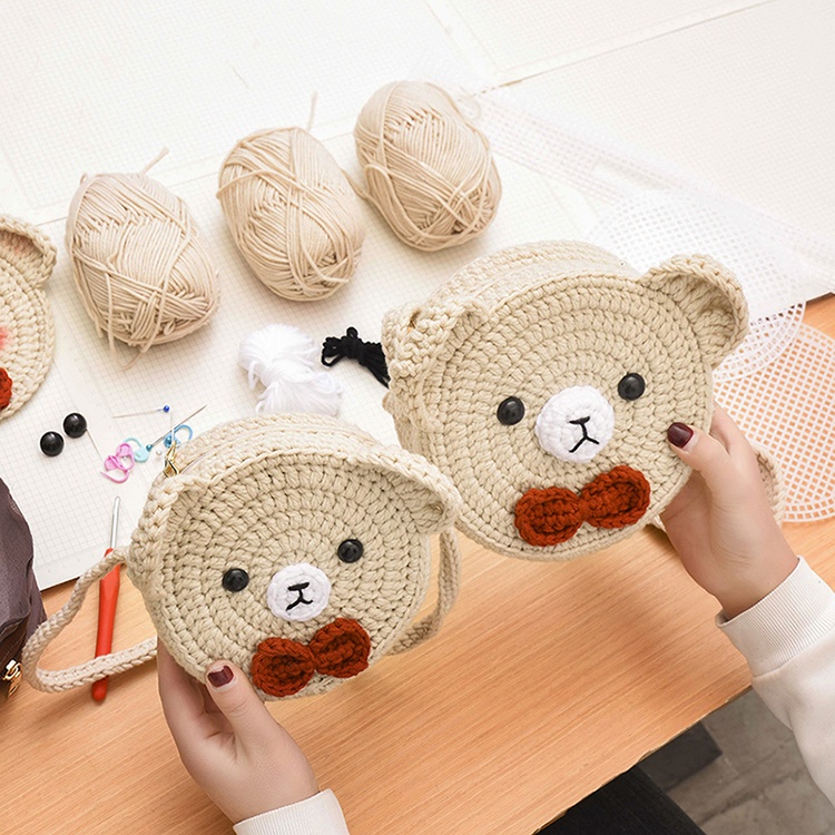[Mẫu Mới 2022] DIY Combo Nguyên Liệu Làm Túi Tròn Đầu Gấu - Qùa Tặng Handmade Ý Nghĩa (HÀNG CÓ SẴN)