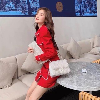 Set giả vest nơ váy