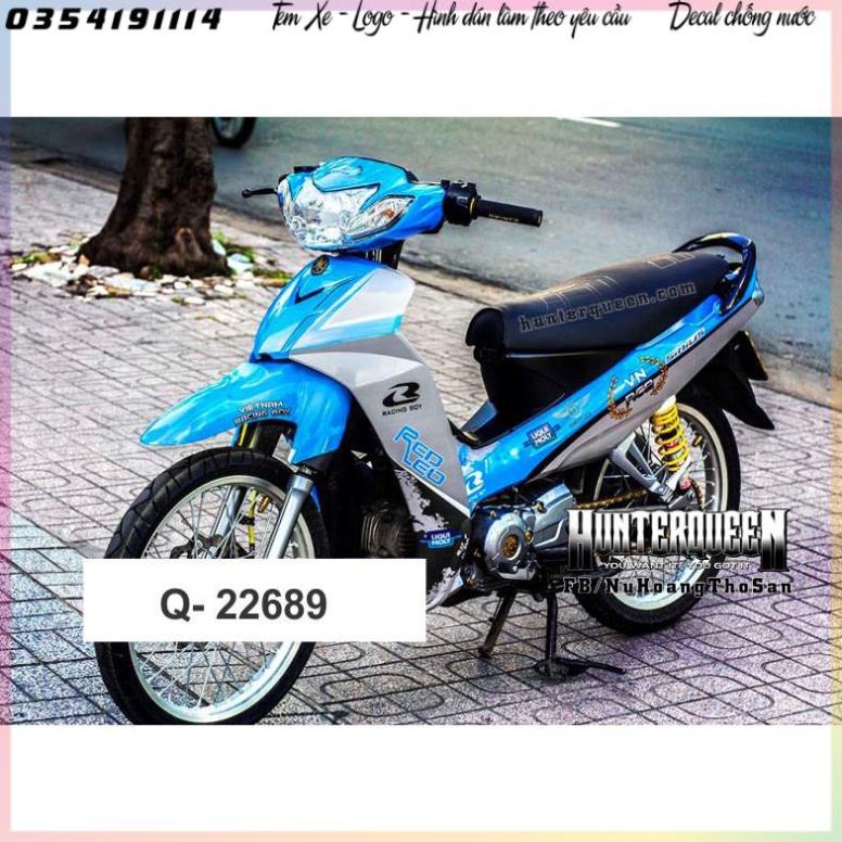 Tem xe Sirius VN RCB, xanh bạc - ., chỉnh sửa theo ý. Sắc nét, bền màu