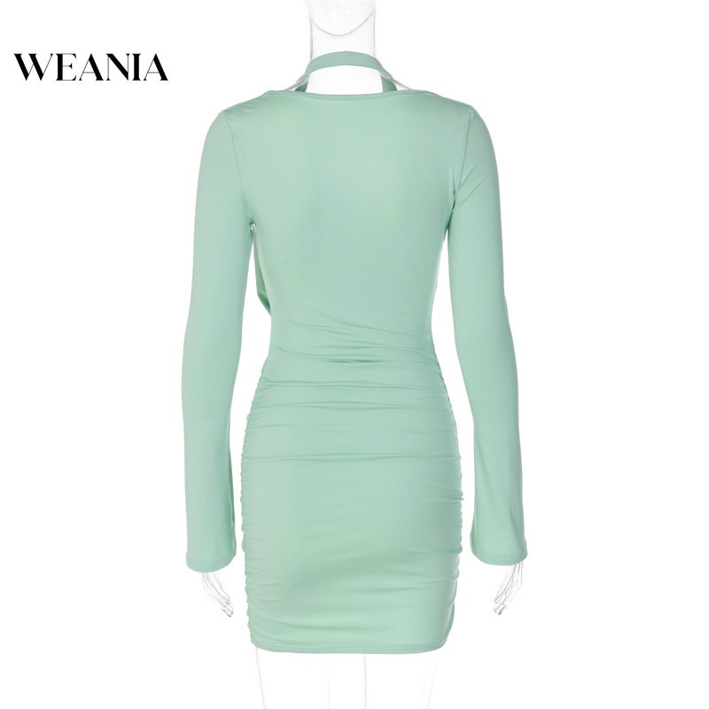 Đầm body WEANIA tay dài thiết kế ôm sát tôn dáng quyến rũ thời trang
