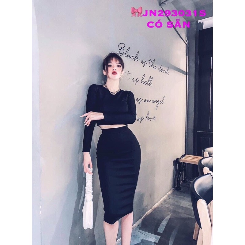 Set áo croptop chân váy bút chì