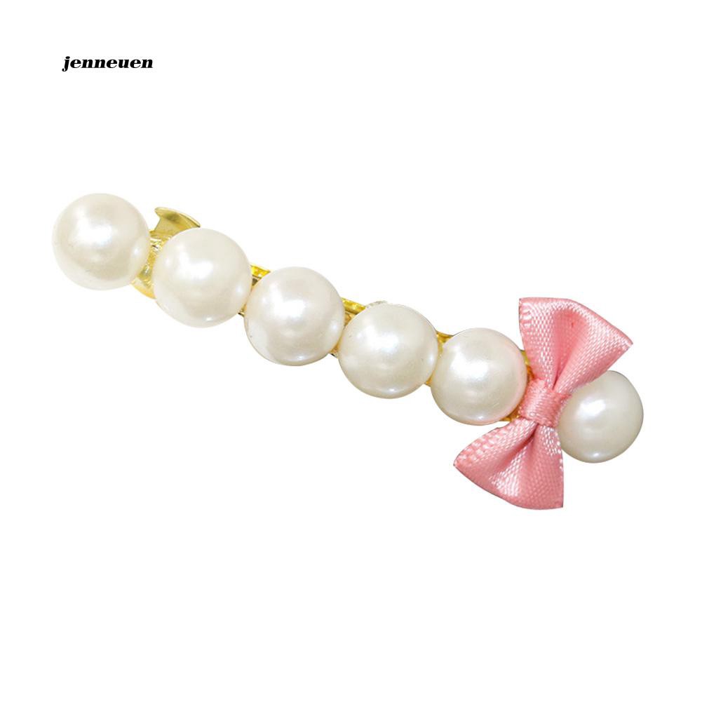 Kẹp tóc nơ đính ngọc trai thời trang