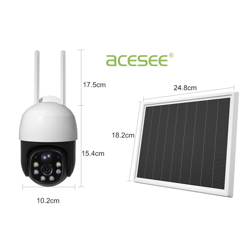 Camera Ngoài trời 4G Acesee AC90 năng lượng mặt trời chống mưa nắng có màu bạn đêm