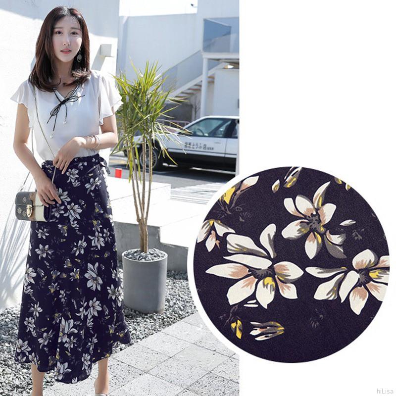 Chân váy chiffon họa tiết hoa form dài thời trang cho nữ | BigBuy360 - bigbuy360.vn