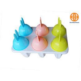 Khuôn làm kem 4 que nhựa Việt Nhật Plastic có nắp tay cầm tai thỏ ngộ nghĩnh