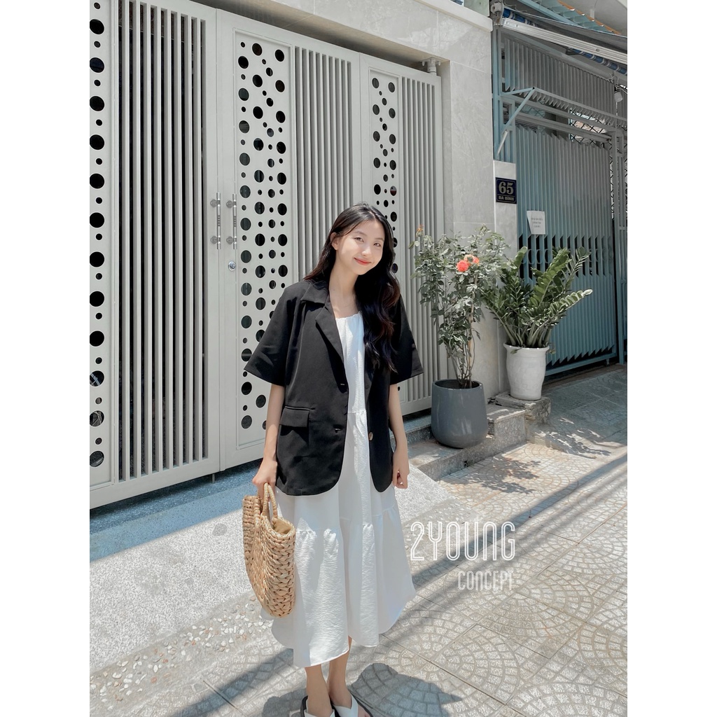 [2YOUNG] [ẢNH THẬT SHOP CHỤP] Áo blazer tay ngắn A1649