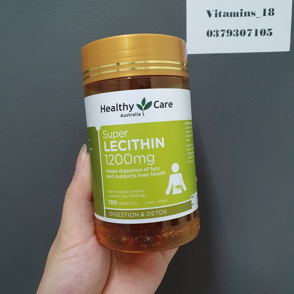 Mầm đậu nành Lecithin 1200mg Healthy Care của Úc - mẫu mới