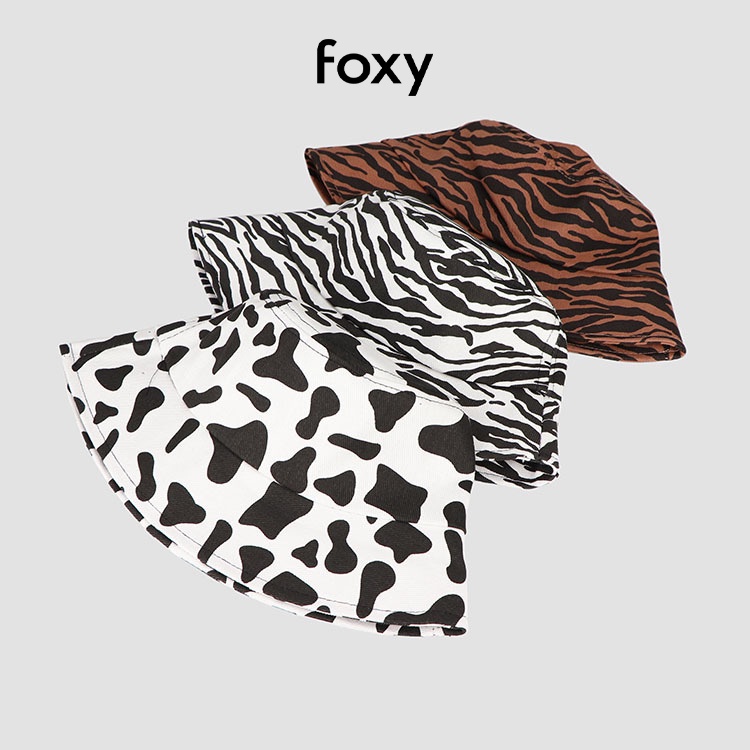 Mũ Bucket Nữ Nón Bucket Nữ FOXY Hoạ Tiết Hoang Dã Hottrend 2021 Phong Cách Hàn Quốc - FOY002