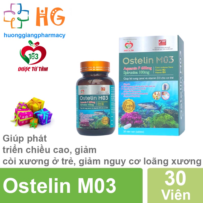 Canxi Ostelin M03 calci d3 giúp phát triển chiều cao cải thiện tình trạng còi xương ở trẻ giảm nguy cơ loãng xương