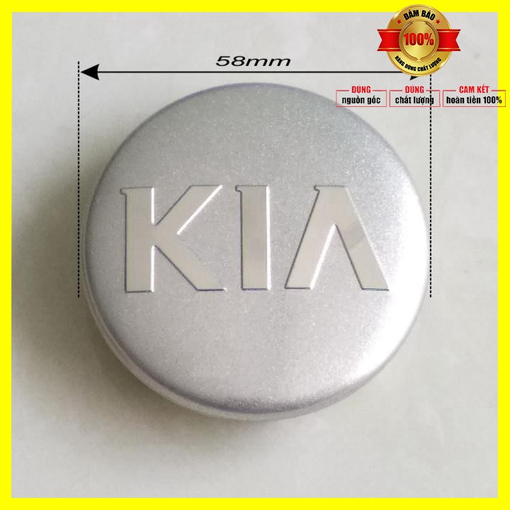 Sản phẩm  Logo chụp mâm, ốp lazang bánh xe ô tô Kia KIA-58 đường kính 58mm, Nhựa ABS - 01 chiếc