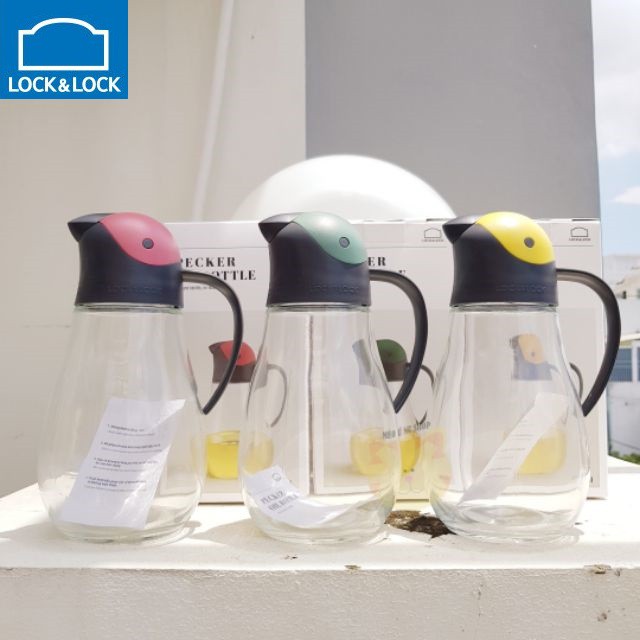 Bình rót dầu Lock &amp; Lock [ CKO101 ] 550ml nắp mở tự động - bình thủy tinh đựng dầu ăn, nước chấm