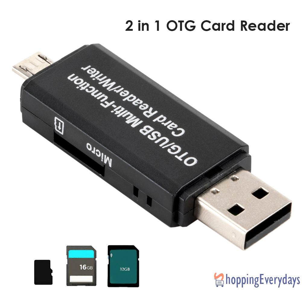 Sv Đầu Đọc Thẻ Nhớ 2 Trong 1 Otg Usb 2.0 Micro Usb Sd Tf | BigBuy360 - bigbuy360.vn
