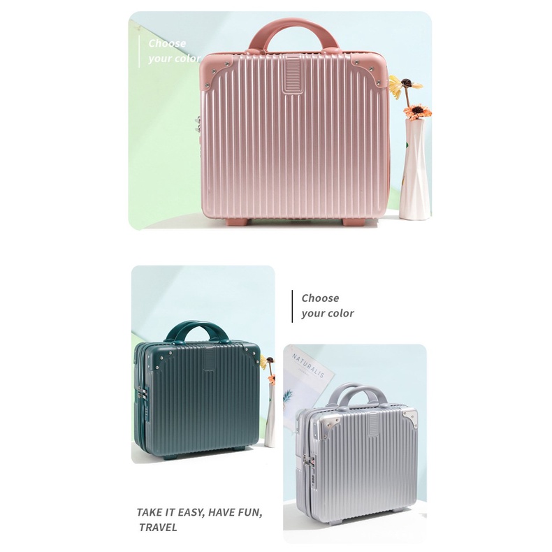 Vali du lịch xách tay mini 14inch đựng mỹ phẩm nhỏ gọn nhẹ có mật khẩu