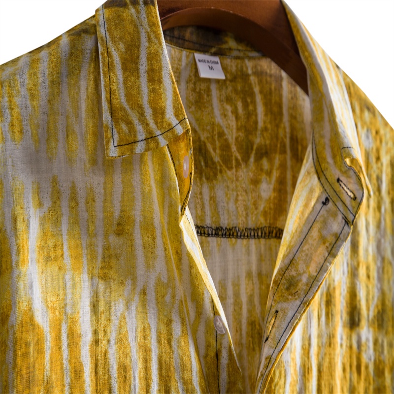 Áo sơ mi tay ngắn in họa tiết độc đáo phong cách mùa hè thời trang cho nam