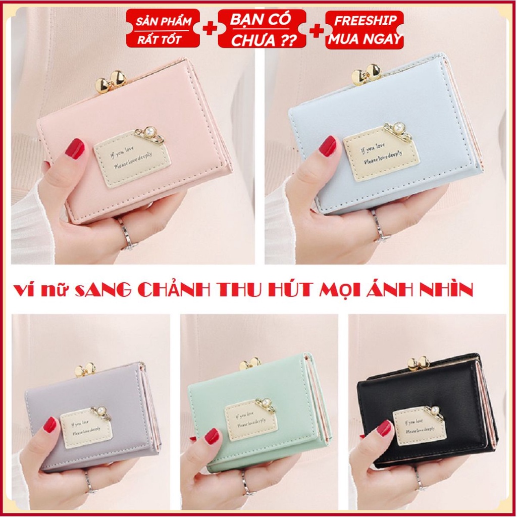 Ví Nữ Cầm Tay Mini Đẹp Nhỏ Gọn Xinh Xắn. Bóp Da PU Cao Cấp Thời Trang Hàng Hiệu Hàn Quốc Hàng Nhập Khẩu CHÍNH HÃNG