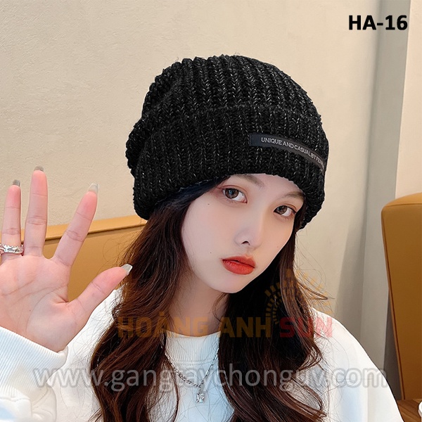 Mũ len trùm đầu nữ phiên bản Hàn Quốc 2021SIÊU_TO Mũ len dệt kim cho nữ giữ ấm đầu tai có 2 màu, không phai màu