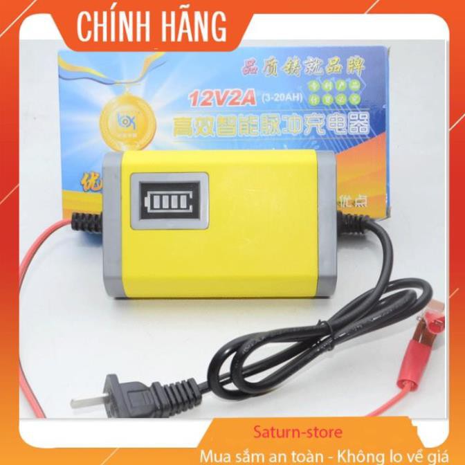 Bộ sạc acquy 12V-2A thông minh cao cấp , Bộ nạp ác quy tự ngắt Sạc Nhanh Chính xác