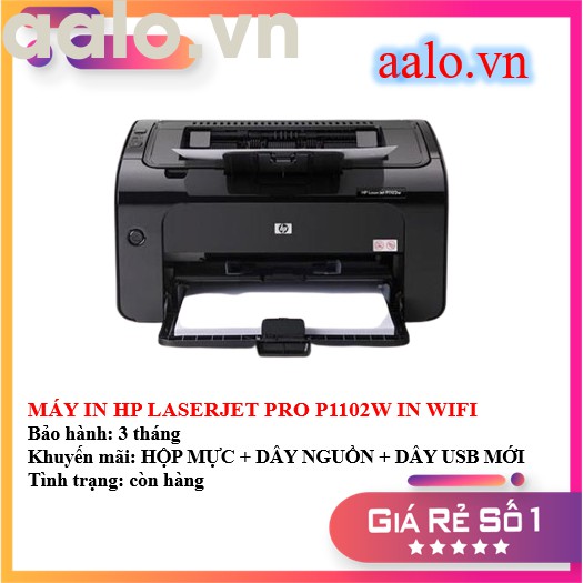 MÁY IN HP LASERJET PRO P1102W IN WIFI - KÈM HỘP MỰC , DÂY NGUỒN , DÂY USB MỚI - AALO.VN