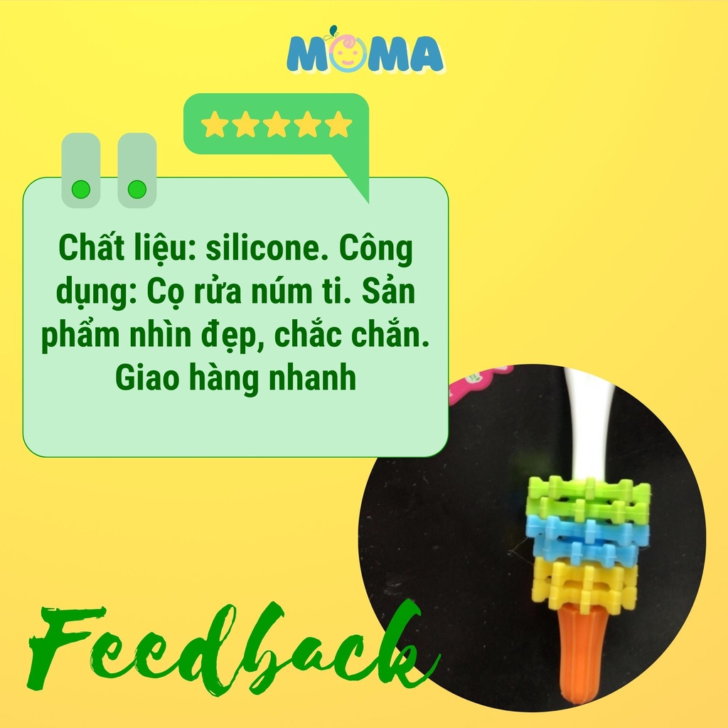 Chổi Cọ Rửa Núm Ti Mama's Choice, hàng chính hãng, mới 100%, Silicone siêu mềm, độ bền cao, làm sạch mọi ngóc ngách