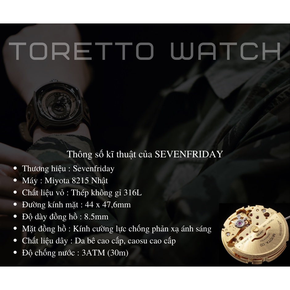 Đồng Hồ Nam  - Automatic - Hộp Gỗ, Sách, Thẻ Bảo Hành 2 năm , Khăn, Dây Cao Su Cao Cấp Tặng Kèm