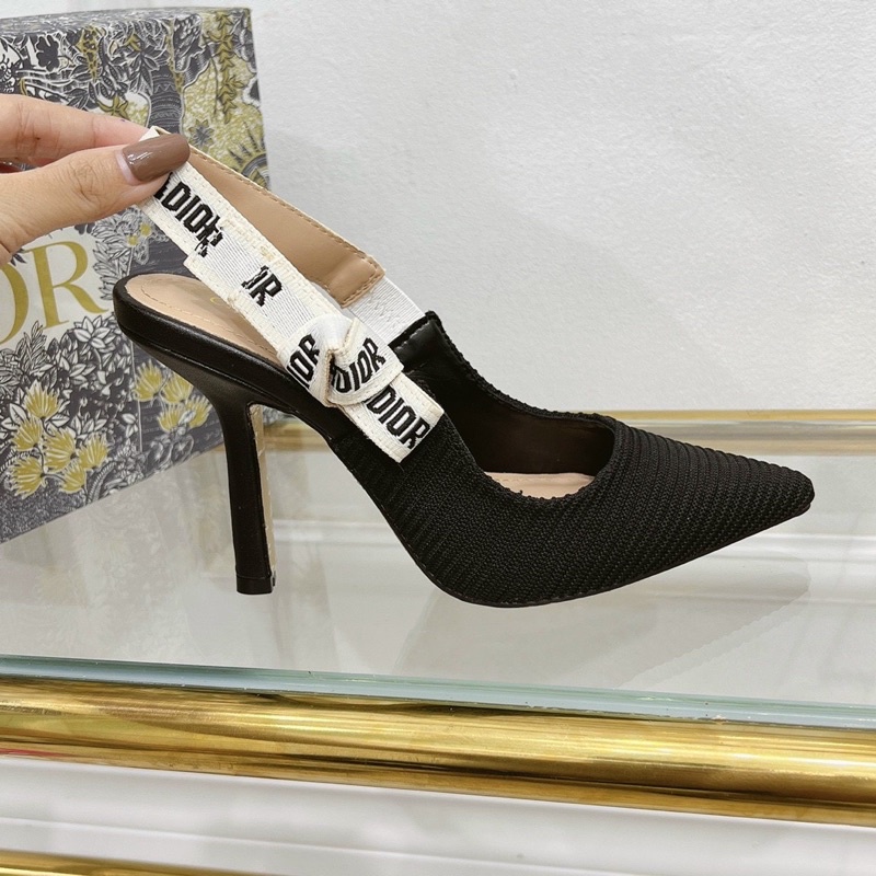 Sandal cd quai nơ gót nhọn cao fullbox