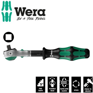Tay vặn tròng cóc 1/4" dài 152mm 8000 A Zyklop Speed Ratchet Wera 05003500001
