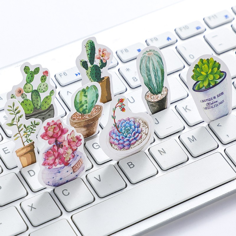 Bộ 50 Nhãn Dán Trang Trí In Hình Cây Cối Xinh Xắn