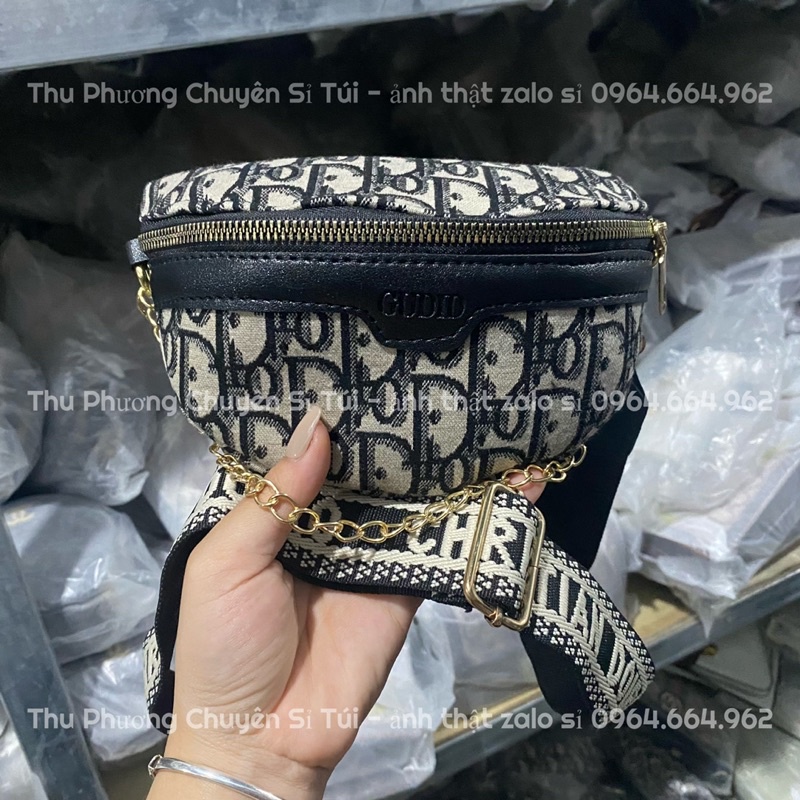 Túi bao tử mini cho bé hoạ tiết thổ cẩm kèm dây xích và dây đeo bản to siêu xinh (ảnh thật shop chụp)