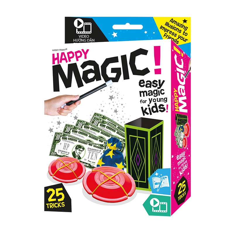 Đồ Chơi Hanky Panky Bộ Happy Magic 25 Trò Ảo Thuật Xấp Tiền Ma Thuật Và Đĩa Hát HP1946