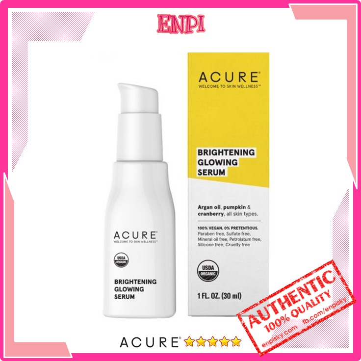 Serum hữu cơ dưỡng sáng Acure Brilliantly Brightening Glowing Serum