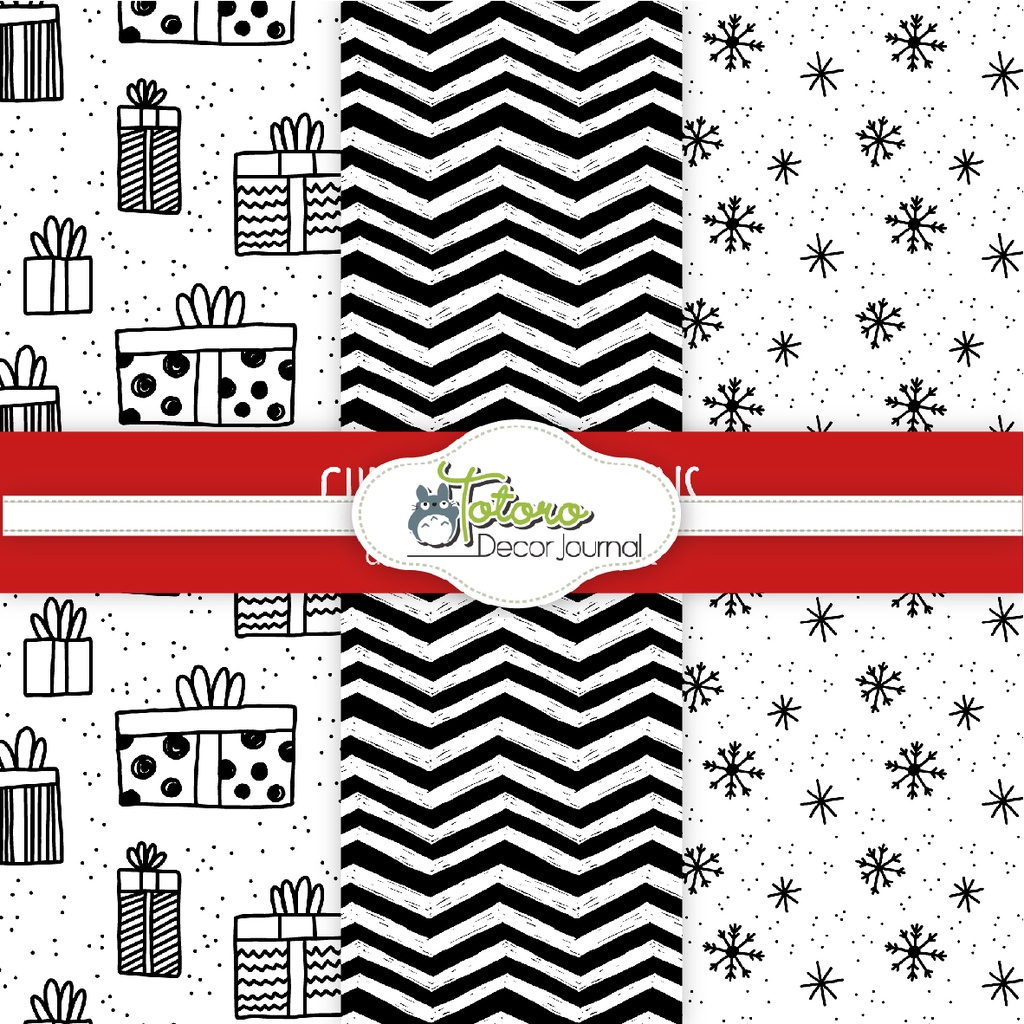 Sét 6 tờ giấy gói hàng gói quà bọc vở họa tiết winter