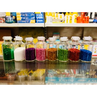 Bộ 8 hũ kim tuyến thủy tinh trang trí