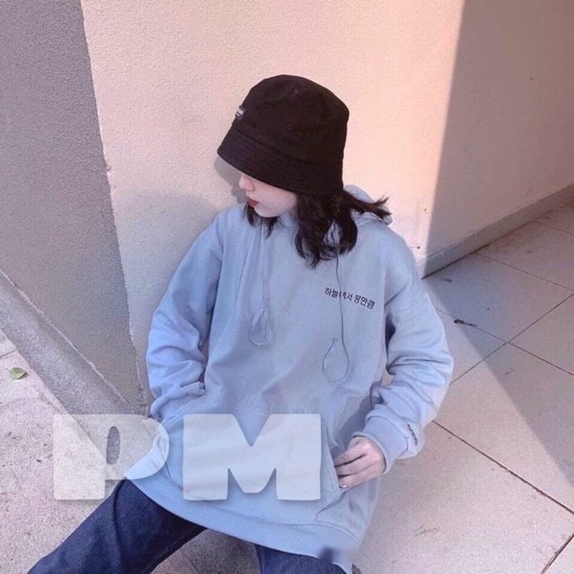 Áo hoodie chữ hàn tay ngực đa màu