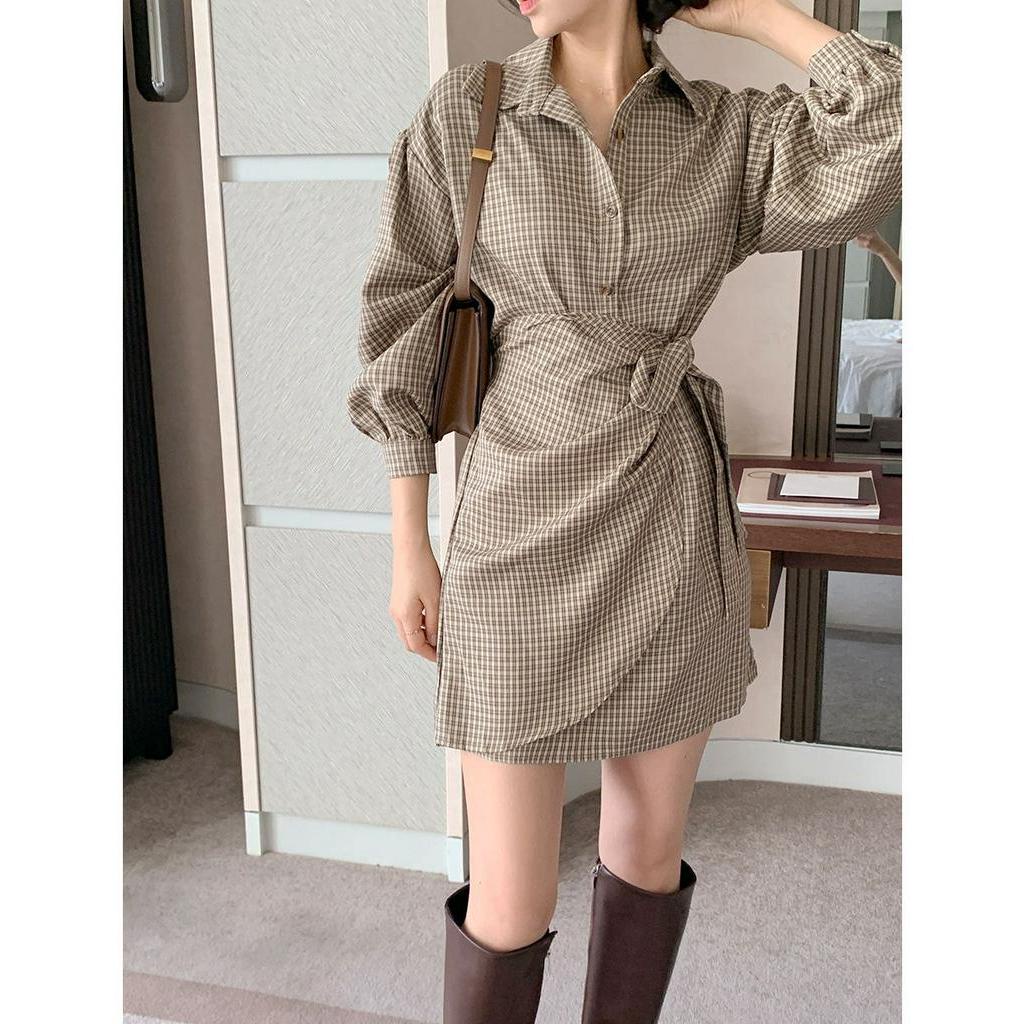 Áo Sơ Mi Một Mảnh Tay Dài Buộc Dây 60634