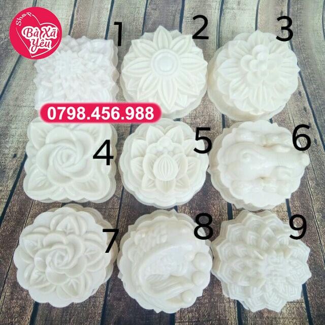 Combo 9 khuôn tạo hình bánh trung thu, rau câu 3D - BX2706