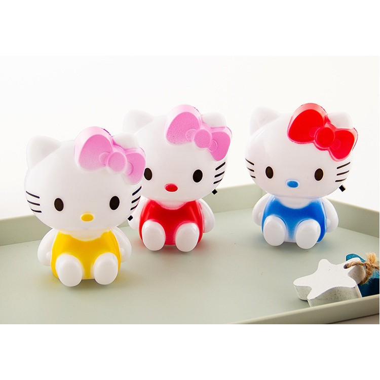 Đèn ngủ Led thiết kế kiểu dáng hình hello kitty đáng yêu, kích thước 10x8.5cm, có công tắc bật tắc tiết kiệm điện