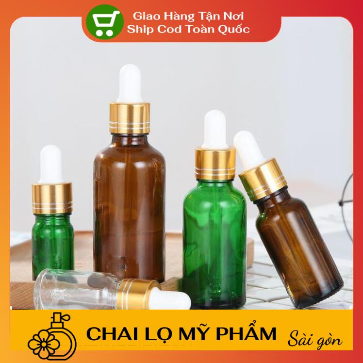 Lọ Chiết Serum ❤ SIÊU RẺ ❤ [50ml] Chai lọ tinh dầu thủy tinh nắp bóp giọt [chai lo my pham] , phụ kiện du lịch