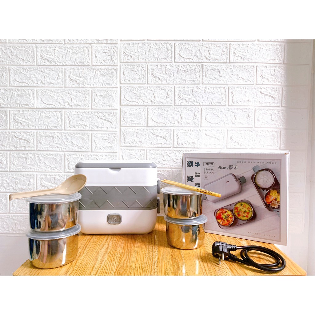 [BH 6 THÁNG] HỘP CƠM MINI VĂN PHÒNG CẮM ĐIỆN GIỮ NHIỆT, NẤU CHÍN THỨC ĂN TIỆN LỢI TẶNG KÈM MUỖNG + ĐŨA | BigBuy360 - bigbuy360.vn