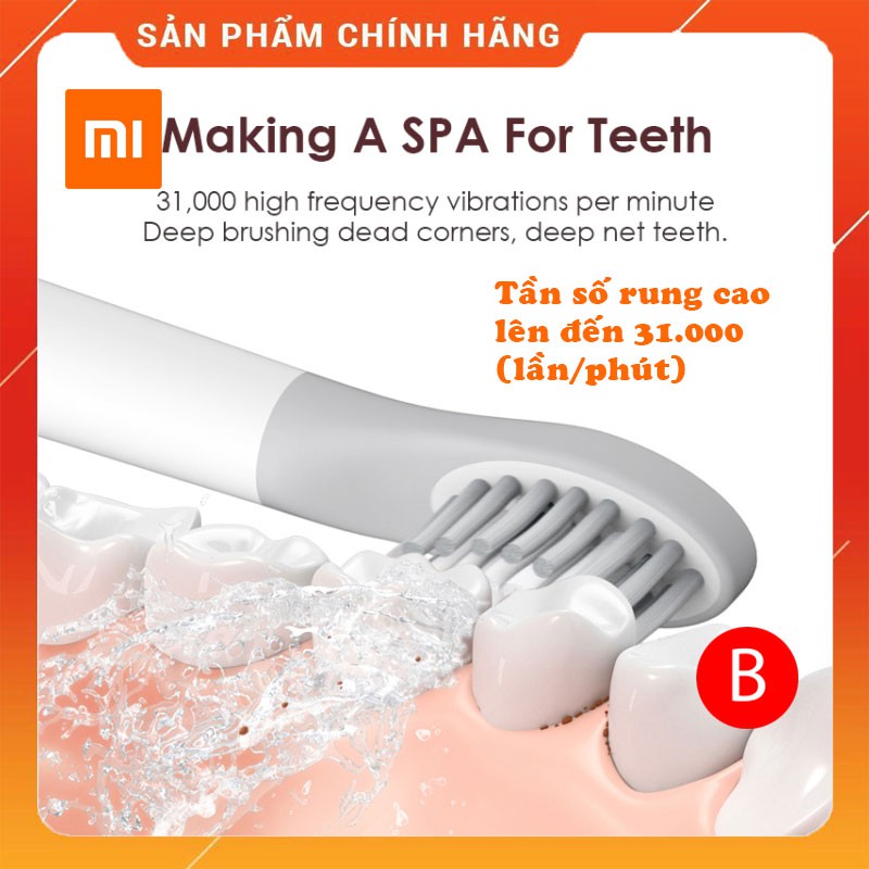 Bàn chải đánh răng điện Xiaomi,bàn chải đánhh răng tự động Xiaomi Sowhite EX3 chống nước chính hãng