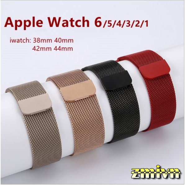 Dây thép lưới nam châm Apple watch đủ màu, đủ size