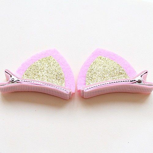 Set 2 kẹp tóc hình tai mèo dễ thương dành cho bé gái