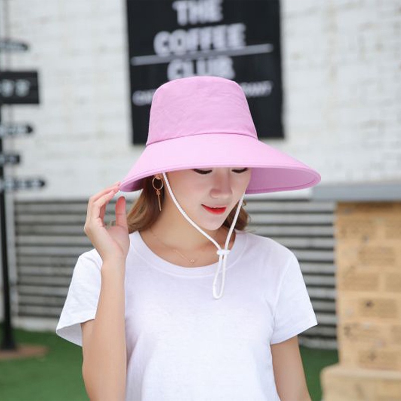 Nón Chống Nắng Vành Rộng Che Cổ Chống Tia UV Thời Trang Mùa Hè Cho Nữ