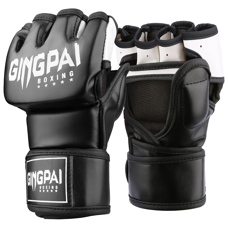 GINGPAI Găng Tay Hở Ngón Dùng Tập Boxing / Muay Thái Chất Lượng Cao