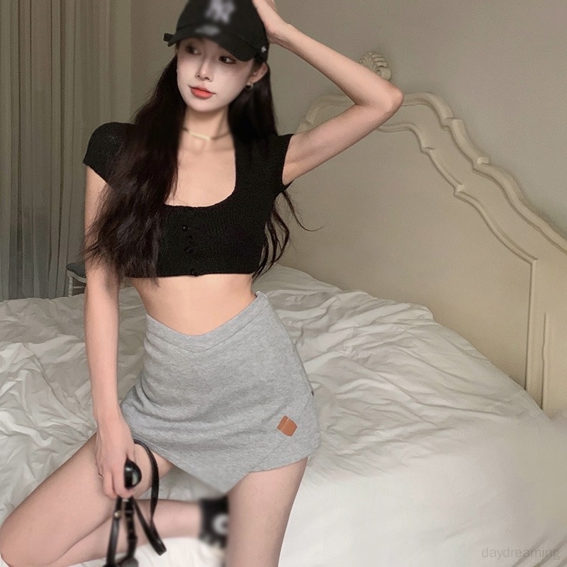 Chân Váy Ngắn Hàn Quốc Màu Trơn Thiết Kế Độc Đáo Cho Nữ