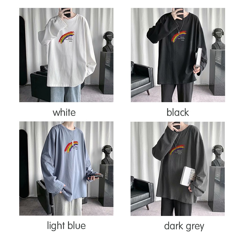 Áo thun AOKANG tay dài cổ tròn in hình thời trang dành cho nam