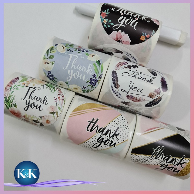 ❧K&K☙ SET 50 MIẾNG DÁN IN CHỮ THANK YOU 50MM