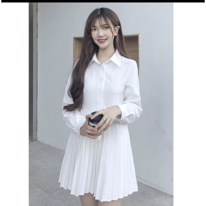Đầm sơ mi trắng