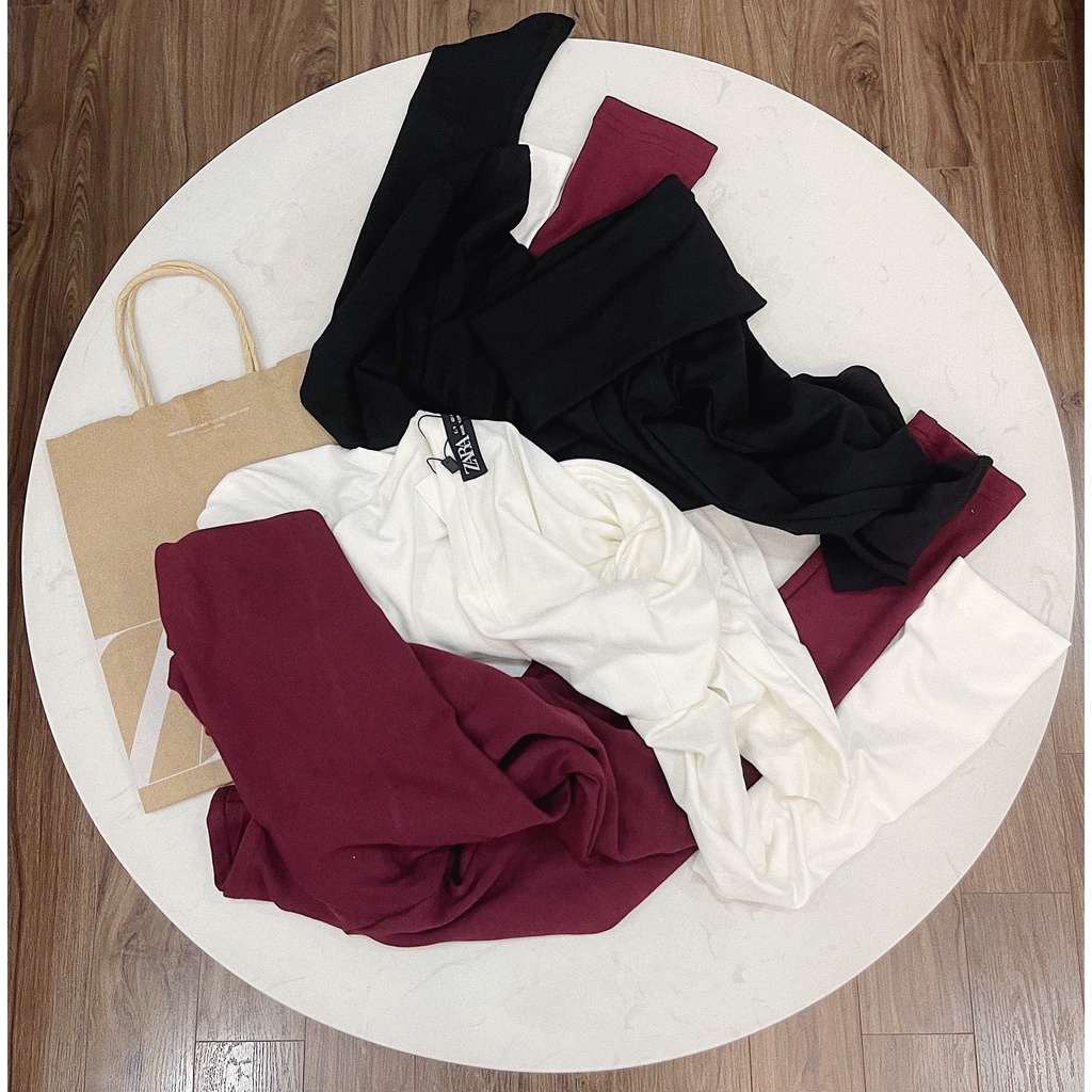 ÁO THUN TRƠN DÀI TAY LỆCH VAI ZARA
