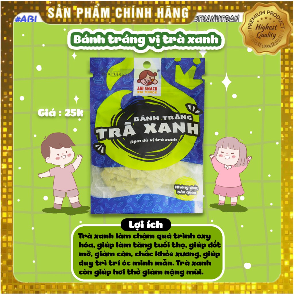 BÁNH TRÁNG ABI VỊ MATCHA SỮA NGON BÉO