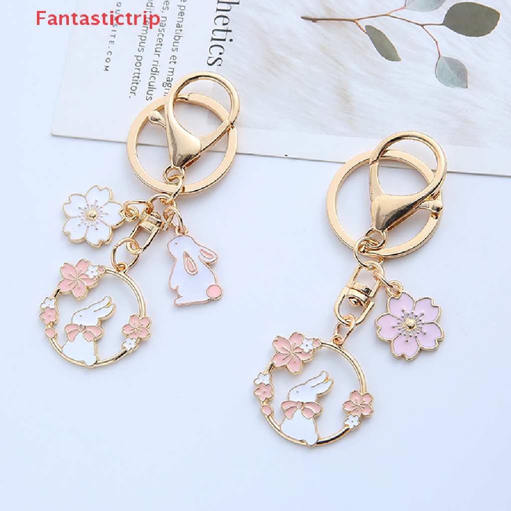 [Fantastictrip] Móc Khóa Hoạt Hình Sakura / Mèo / Thỏ Hoạt Hình Dễ Thương Cho Ba Lô /